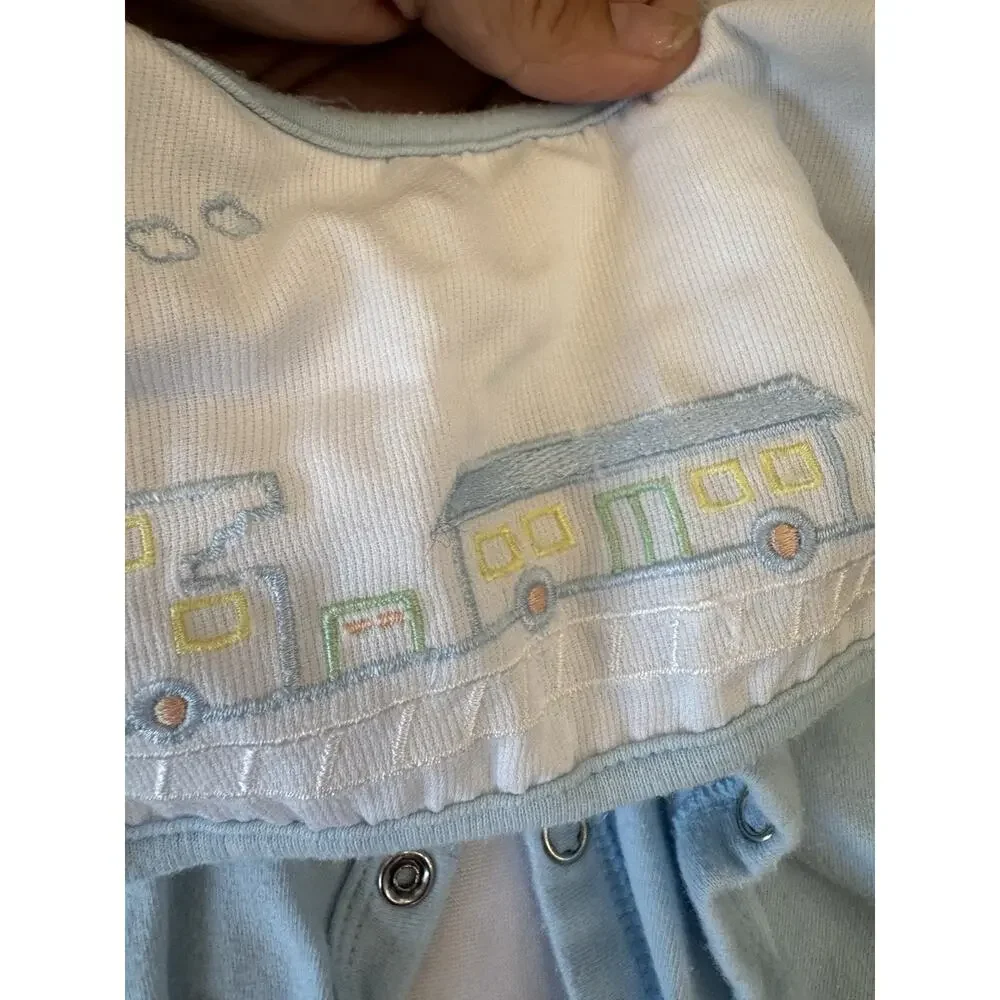 Vintage Baby Boy Clothes Lot 3-9M 90s Buster Brown Miniwear Train Plane 4pc